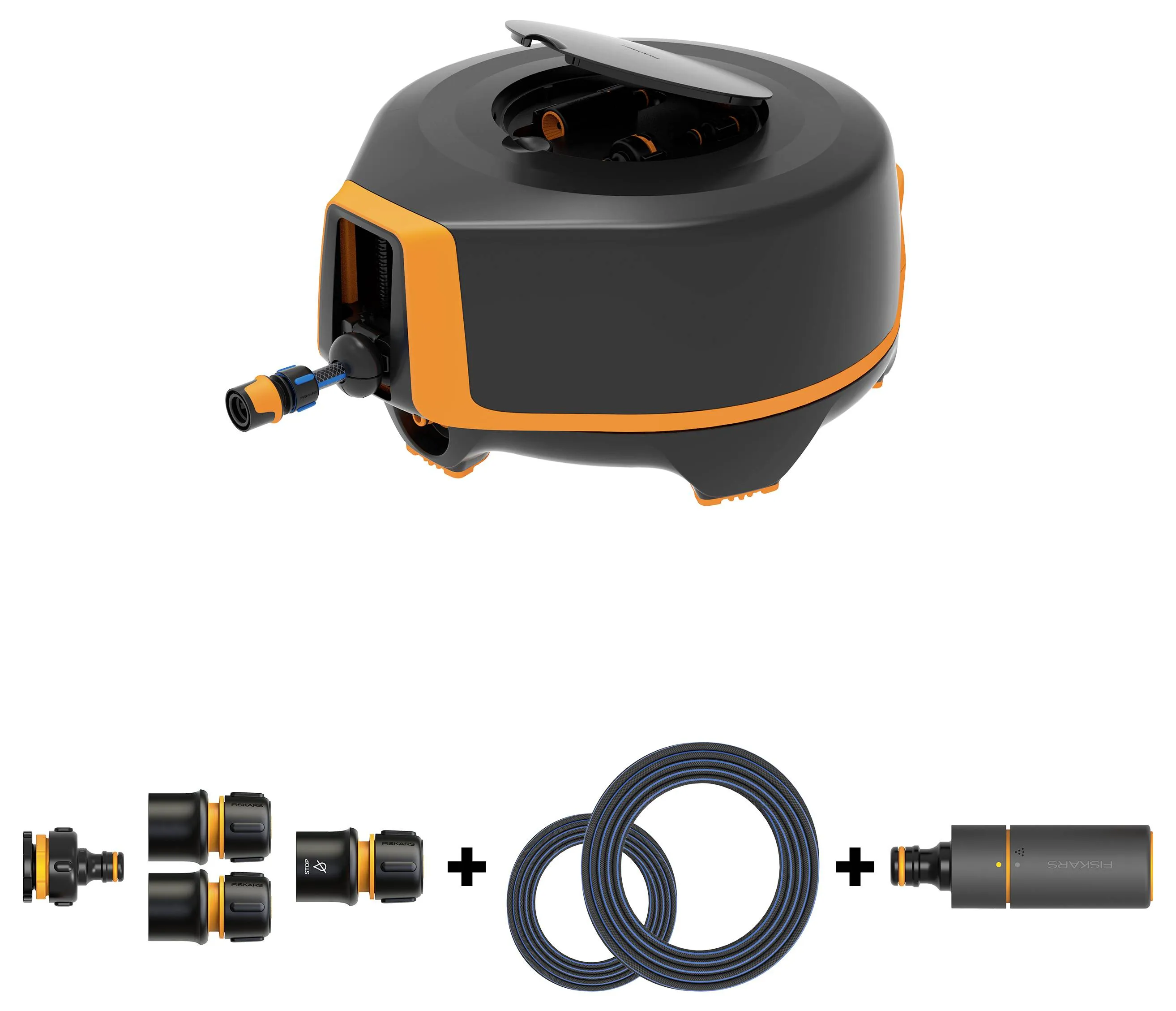 Fiskars X-series, XL - automaattinen k&auml;rrykastelukela, 20m