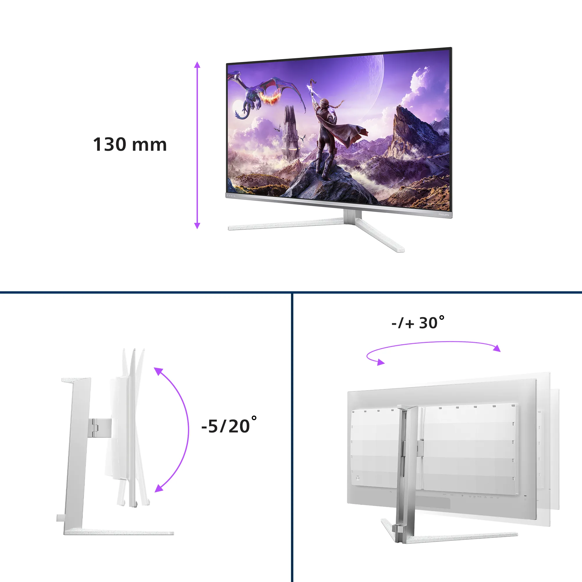 Philips Evnia 8000 32M2N8900P/00 31.5" 4K UHD, QD-OLED, 240Hz gamingsk&auml;rm med USB-C hub