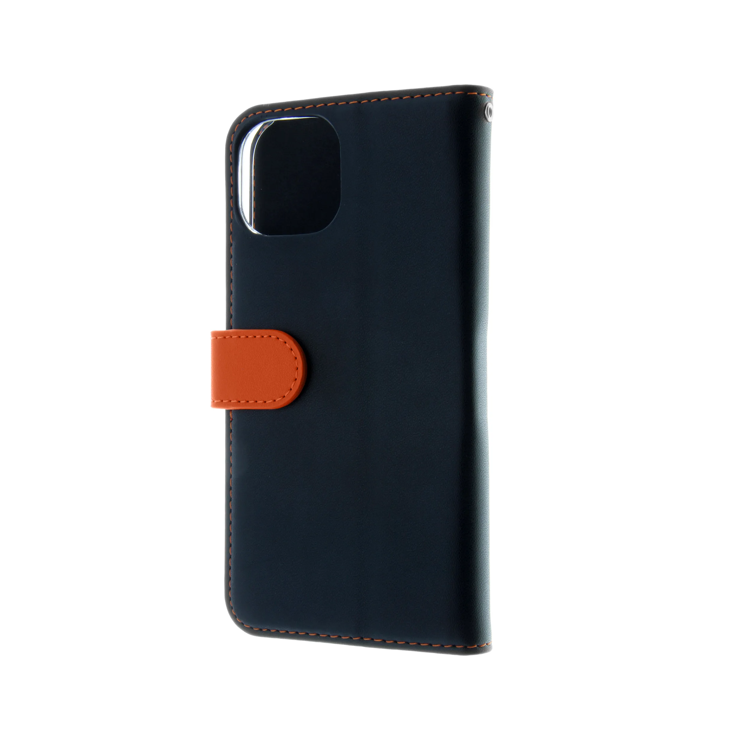 Insmat Flip Case, iPhone 15 - Wallet Case, Black/Orange