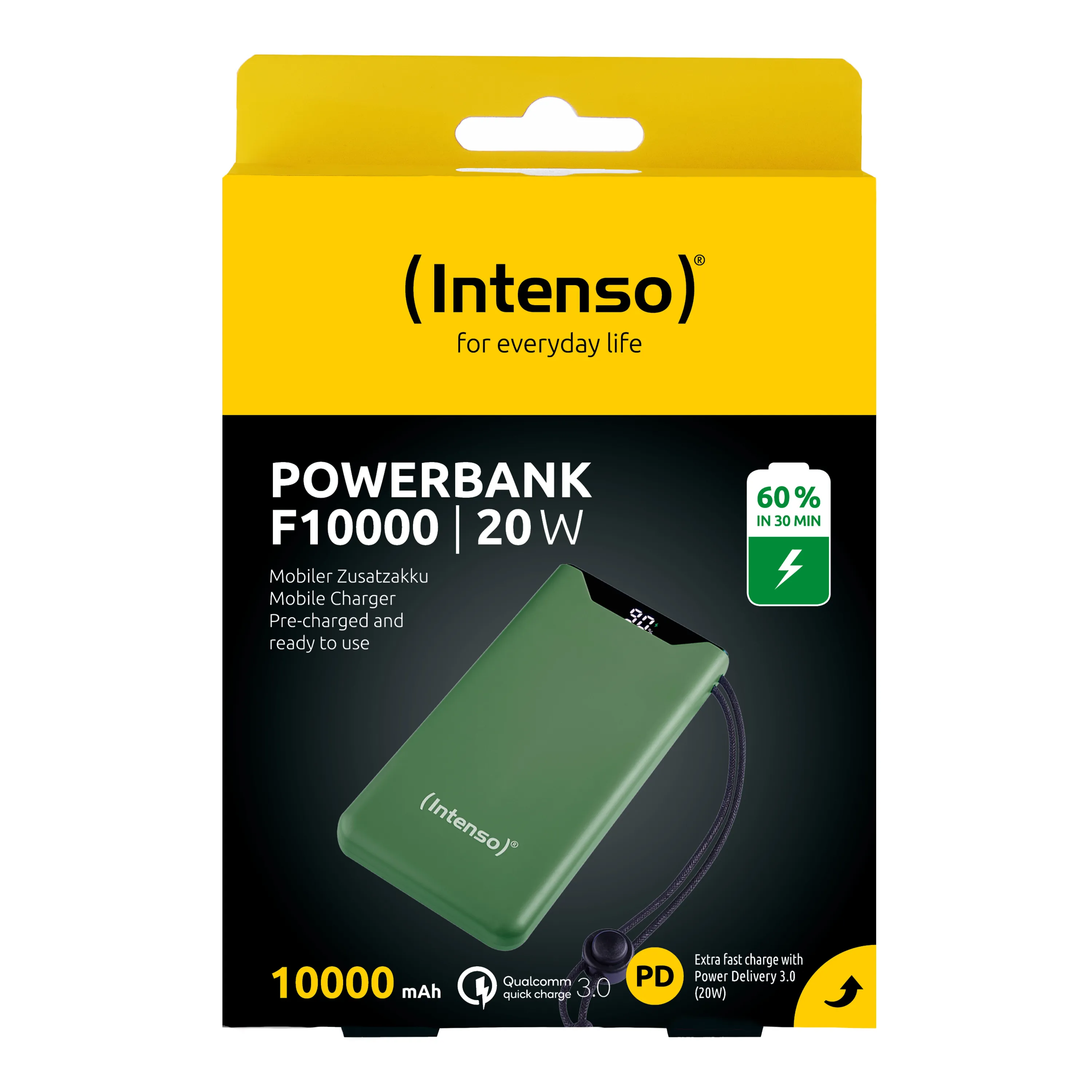 Intenso F10000 -varavirtalähde, 10000 mAh, Vihreä