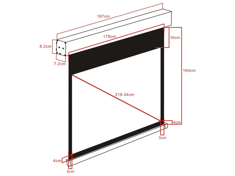 4:3 Motorized Projection Screen Deluxe 86"