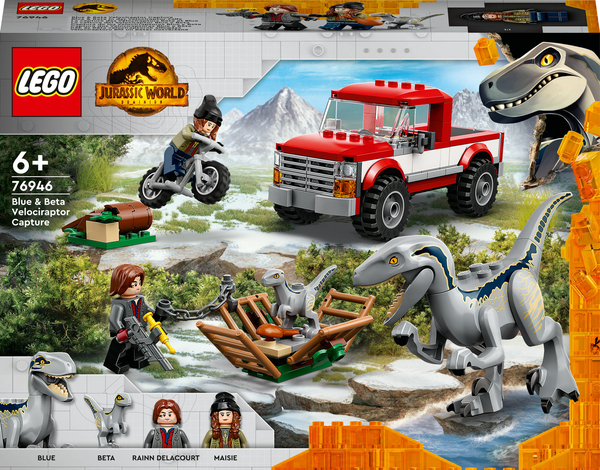 Lego Velociraptorit Blue ja Beta j&auml;&auml;v&auml;t kiikkiin 76946