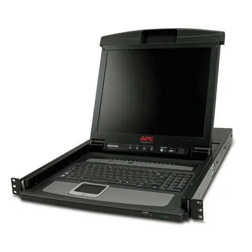 APC LCD Console - KVM-konsoli kanssa KVM-kytkin - 16 porttia - PS/2 - 17" - telineasennettava - VGA - musta - 1U malleihin P/N: AR3106SP, SMX1000C, SMX1500RM2UC