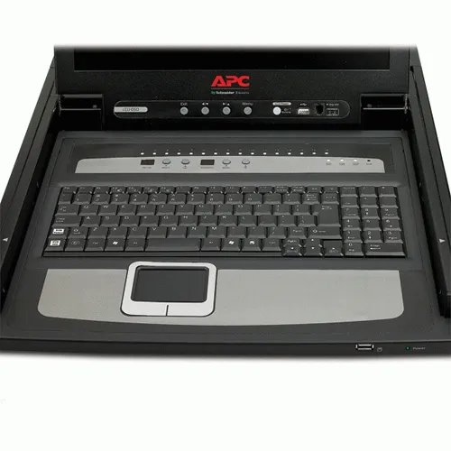 APC LCD Console - KVM-konsoli kanssa KVM-kytkin - 16 porttia - PS/2 - 17" - telineasennettava - VGA - musta - 1U malleihin P/N: AR3106SP, SMX1000C, SMX1500RM2UC