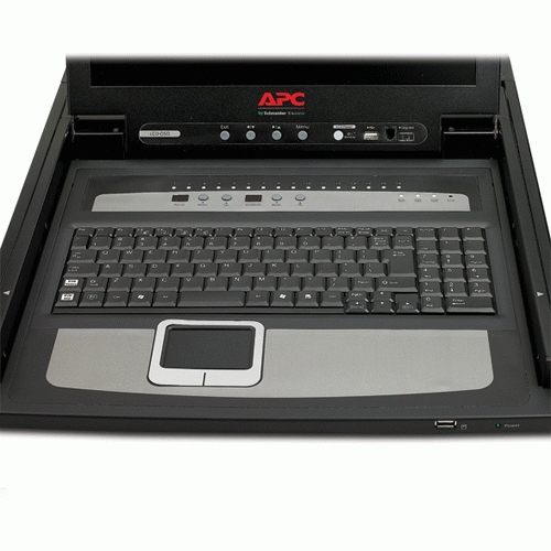 APC LCD Console - KVM-konsoli kanssa KVM-kytkin - 16 porttia - PS/2 - 17" - telineasennettava - VGA - musta - 1U malleihin P/N: AR3106SP, SMX1000C, SMX1500RM2UC