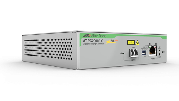 ALLIED TAA Federal 10/100/1000T to 1000SX/LC POE+ Media & Rate Converter Universal PSU