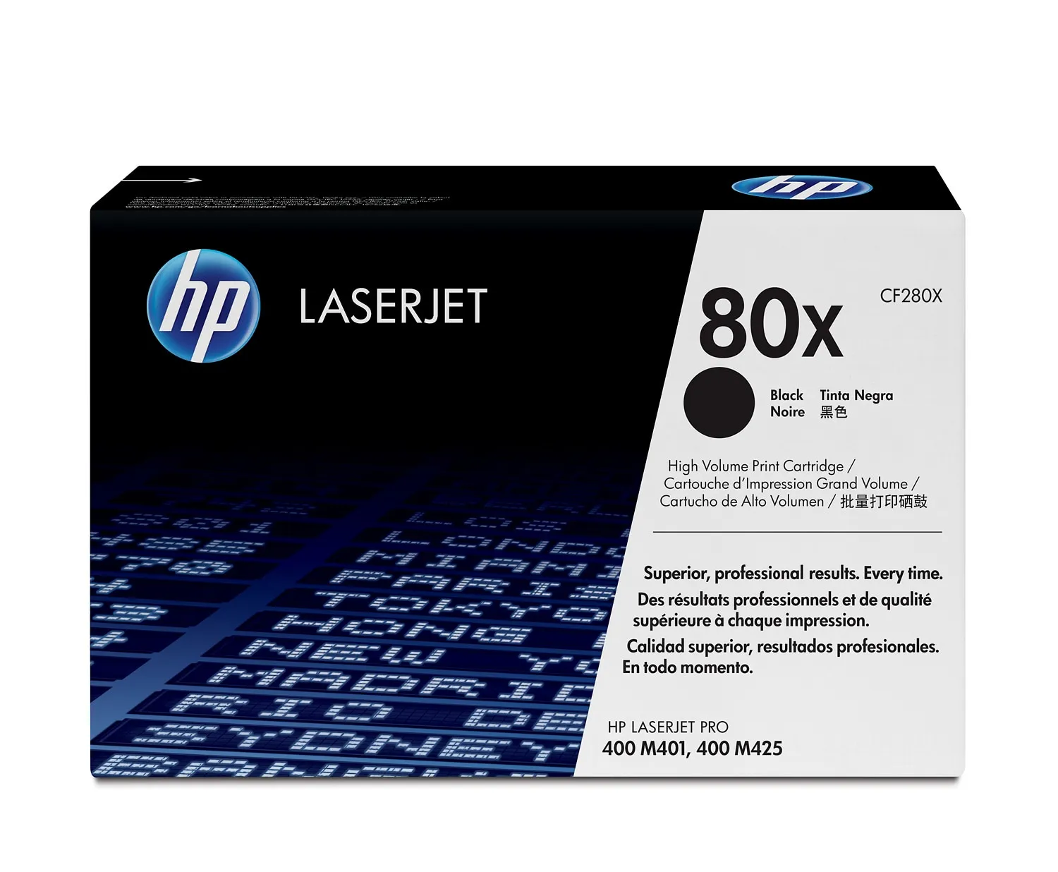 HP 80X lasertoner, svart