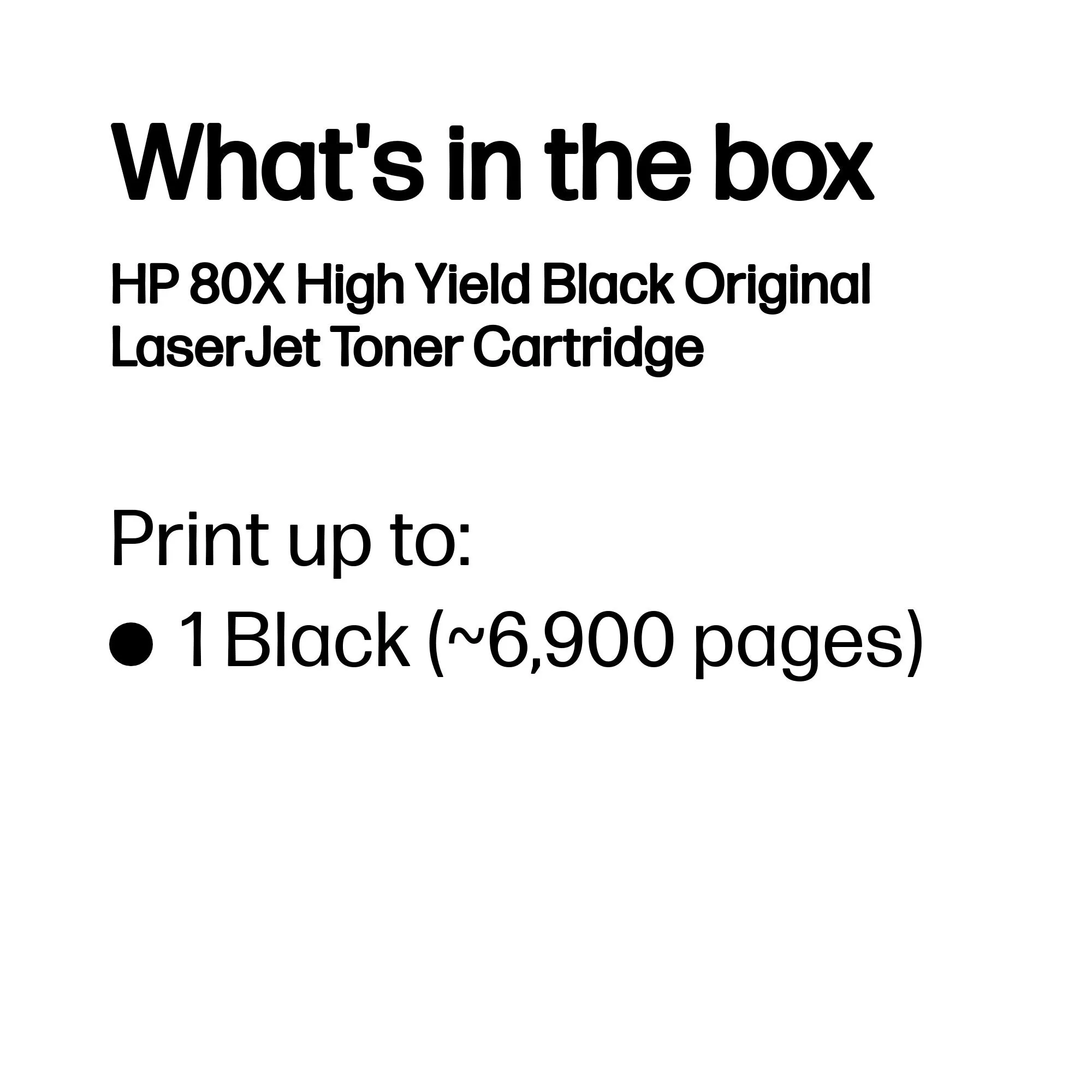 HP 80X toner cartridge, Black
