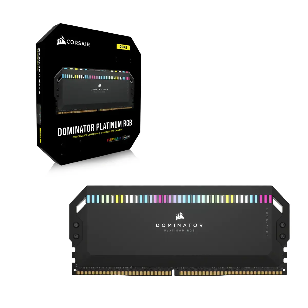 CORSAIR DOMINATOR PLATINUM RGB 64GB 2x32GB DIMM DDR5 6000MT/s Unbuffered 40-40-40-77 Std PMIC XMP 3.0 Black Heatspreader 1.35V