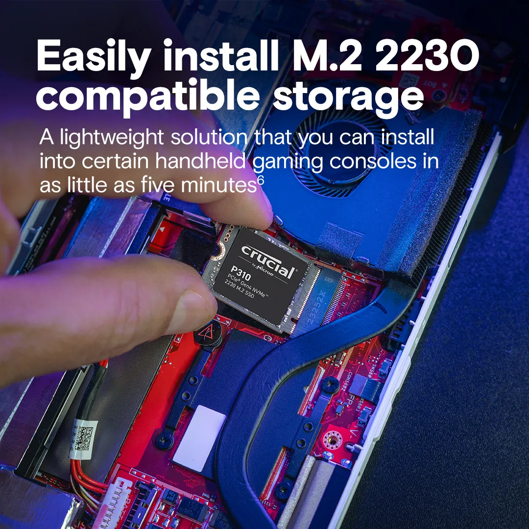 Crucial P310 2TB PCIe Gen4 NVMe 2230 M.2 SSD 2 TB, PCIe 4.0, M.2 -SSD-levy