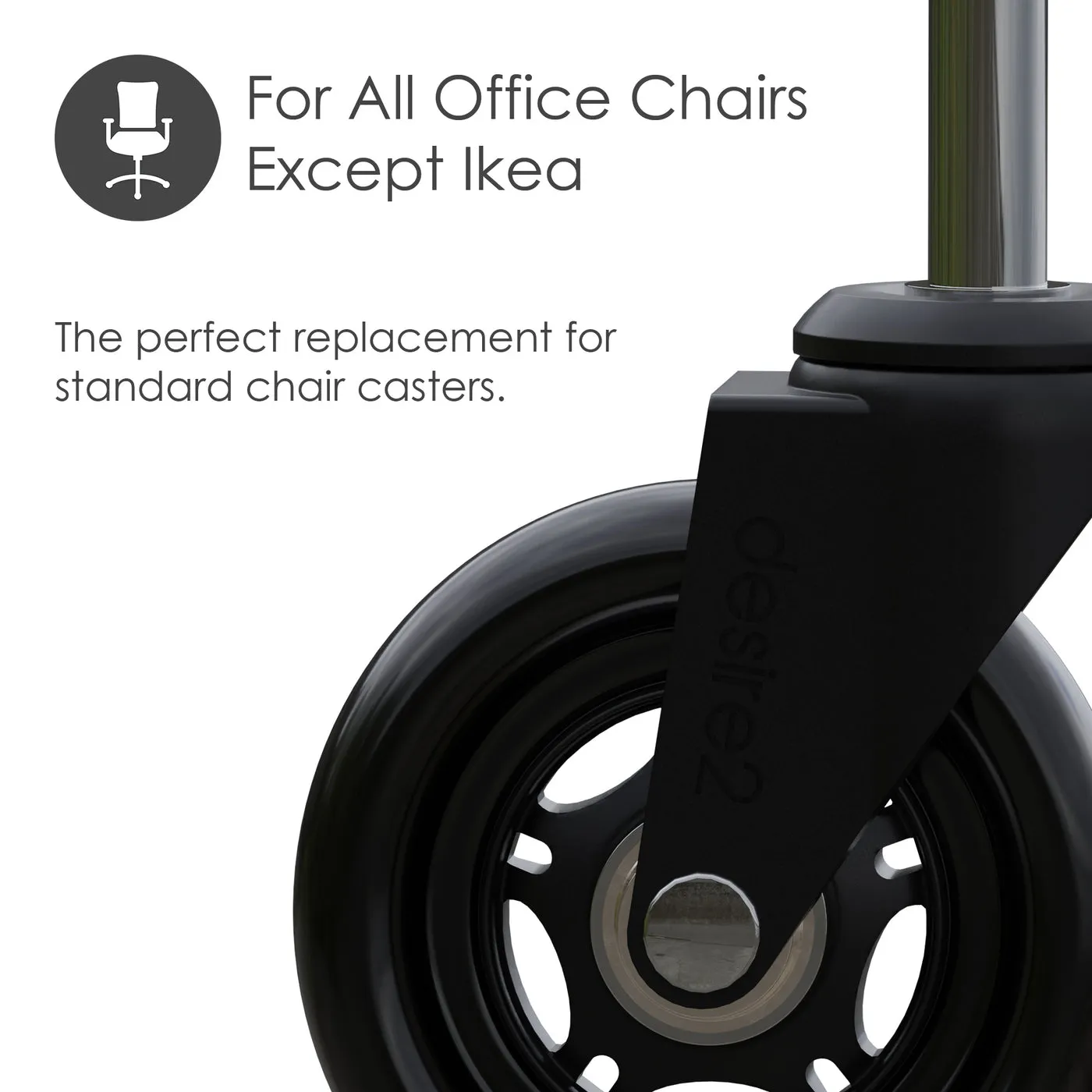 DESIRE2 Swivel Roller Wheels For Universal Chairs 22mm 5-pk