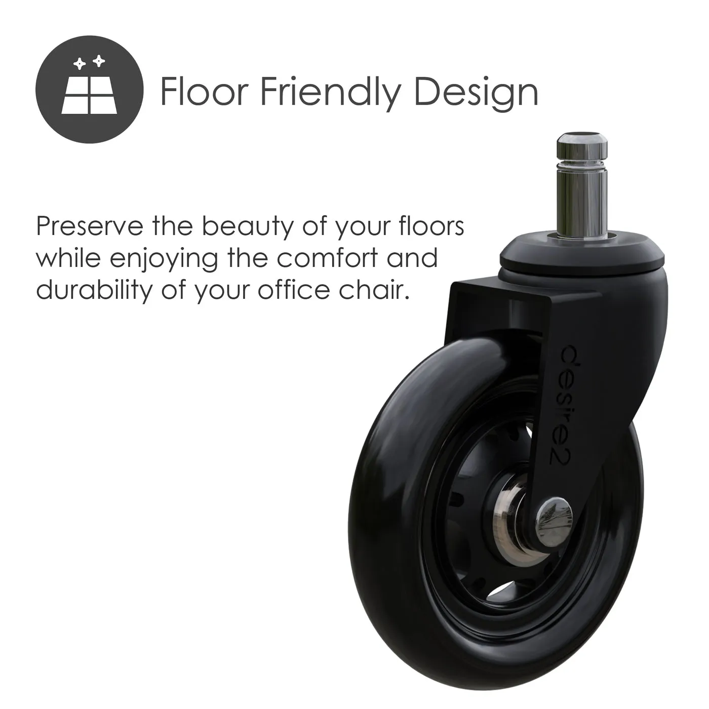 DESIRE2 Swivel Roller Wheels For Universal Chairs 22mm 5-pk