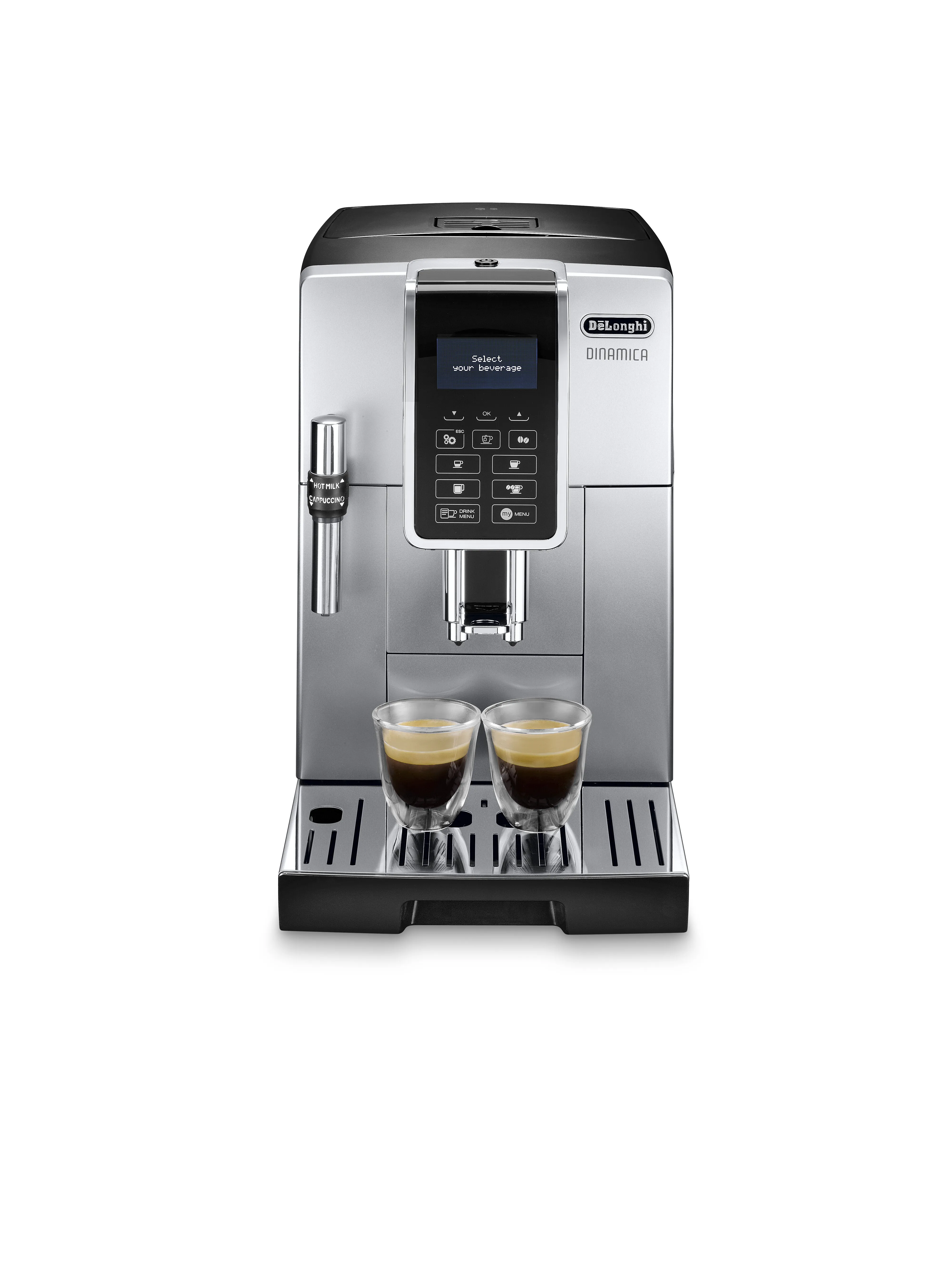 Delonghi DINAMICA ECAM 350.35 -espressokeitin, t&auml;ysautomaattinen, musta, Hopea