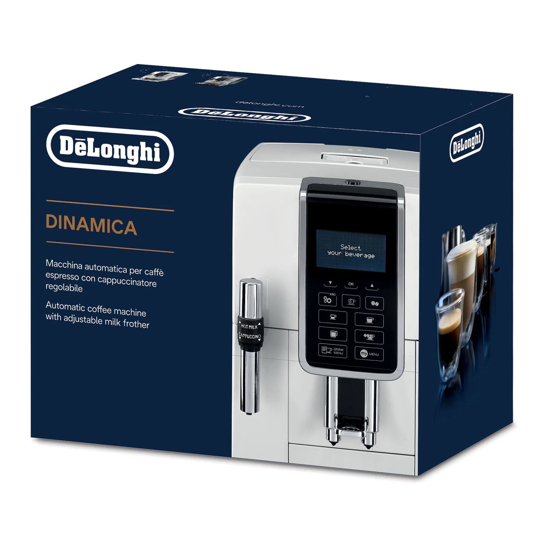 Delonghi DINAMICA ECAM 350.35 -espressokeitin, t&auml;ysautomaattinen, musta, Hopea