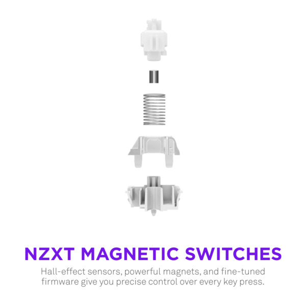 NZXT Function Elite MiniTKL Mechanical Gaming Keyboard, Magnetic Hall Effect, Black