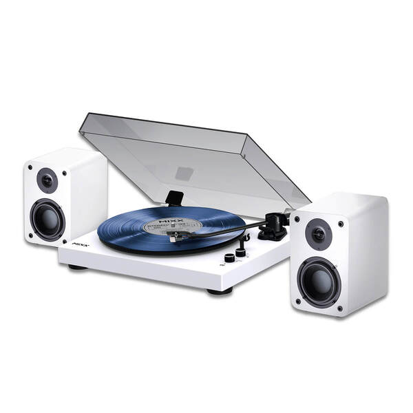 MIXX Vinyl Record Player Incl Speakers System 5 Stereo White