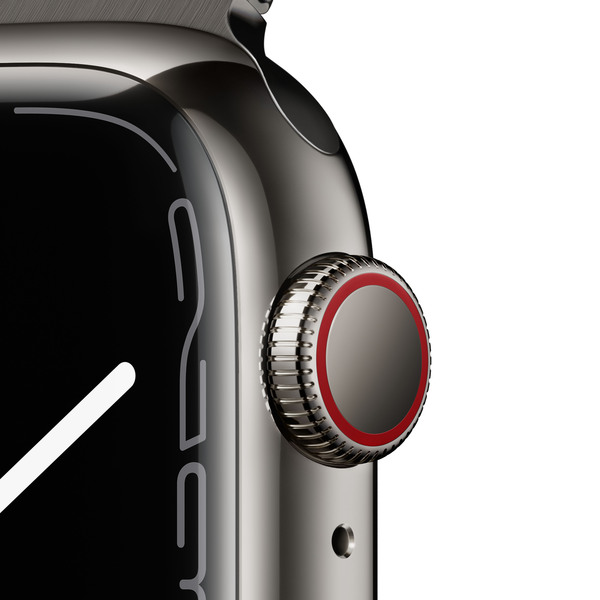 Apple Watch Series 7 GPS + Cellular, 41mm Graphite Stainless Steel Case with Graphite Milanese Loop