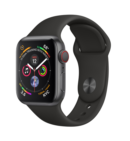 Apple Watch Series 4 GPS + Cellular 40mm, Space Grey Aluminum Case with Black Sport Band
