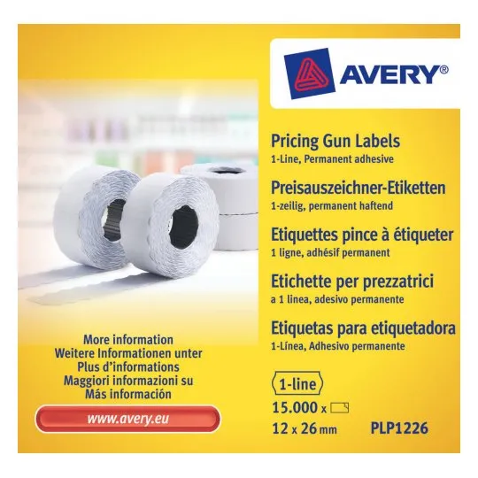 Avery 26x12 G2 - price tags, 10 rolls, white