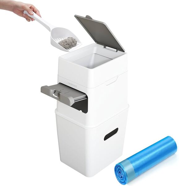 NEAKASA PooGuard Pet Waste Disposal Bin, White, 9.2 l