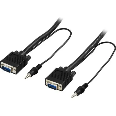 Deltaco VGA + 3.5mm - cable, 5 m, Black