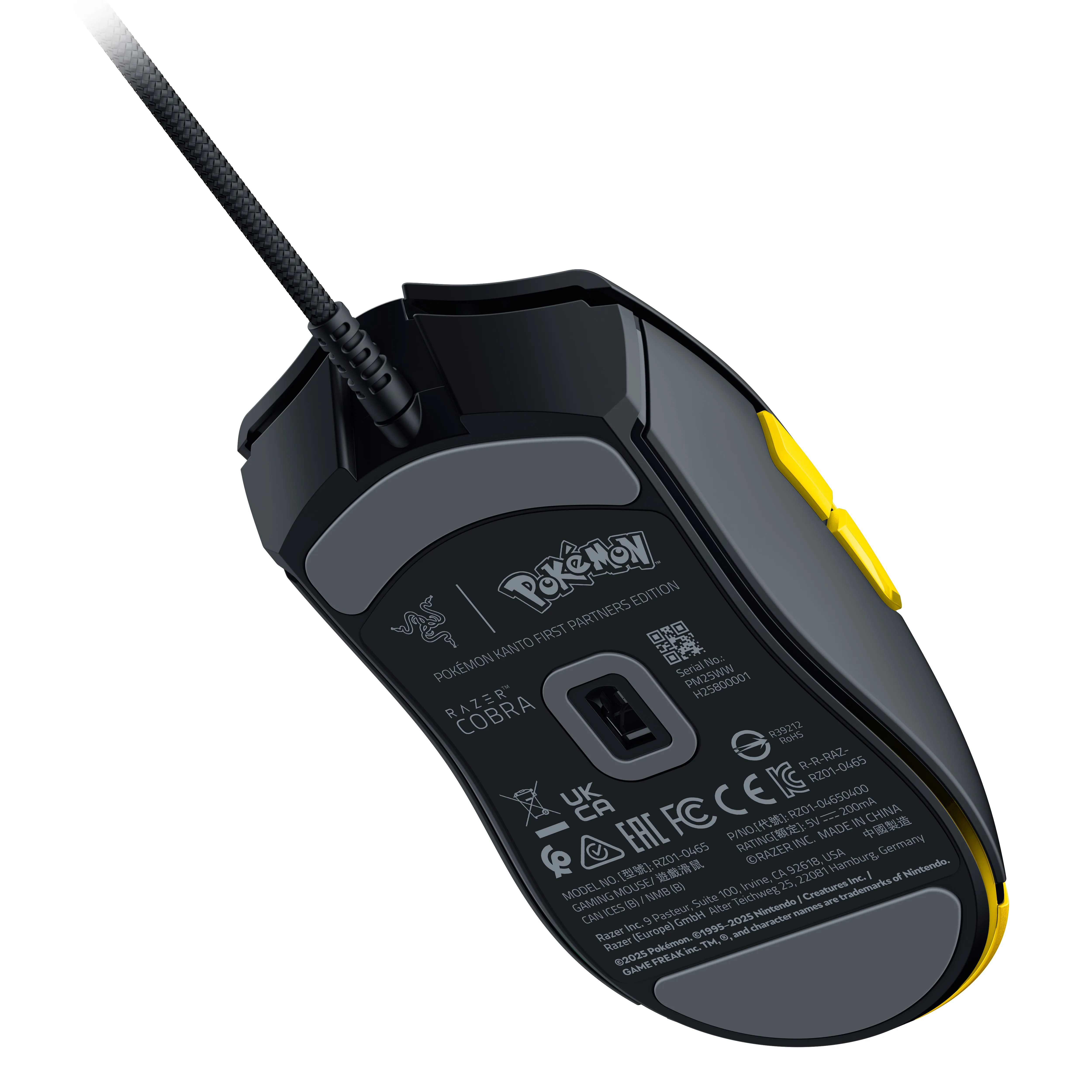 Razer Cobra Pok&eacute;mon Kanto Starters Edition Wireless Gaming Mouse, Black/Yellow