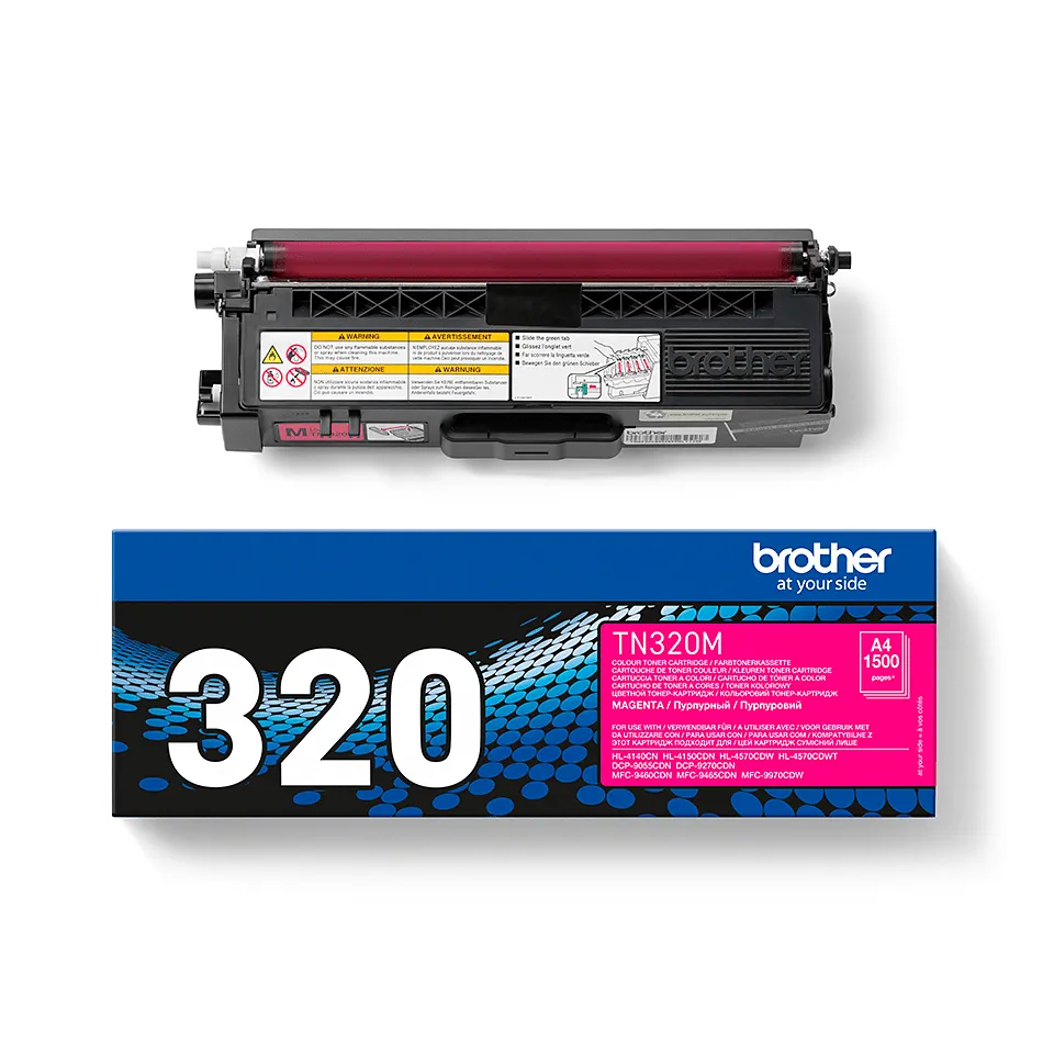 Brother TN320M - Magenta - alkuper&auml;inen - v&auml;riainekasetti malleihin Brother DCP-9055, DCP-9270, HL-4140, HL-4150, HL-4570, MFC-9460, MFC-9465, MFC-9970