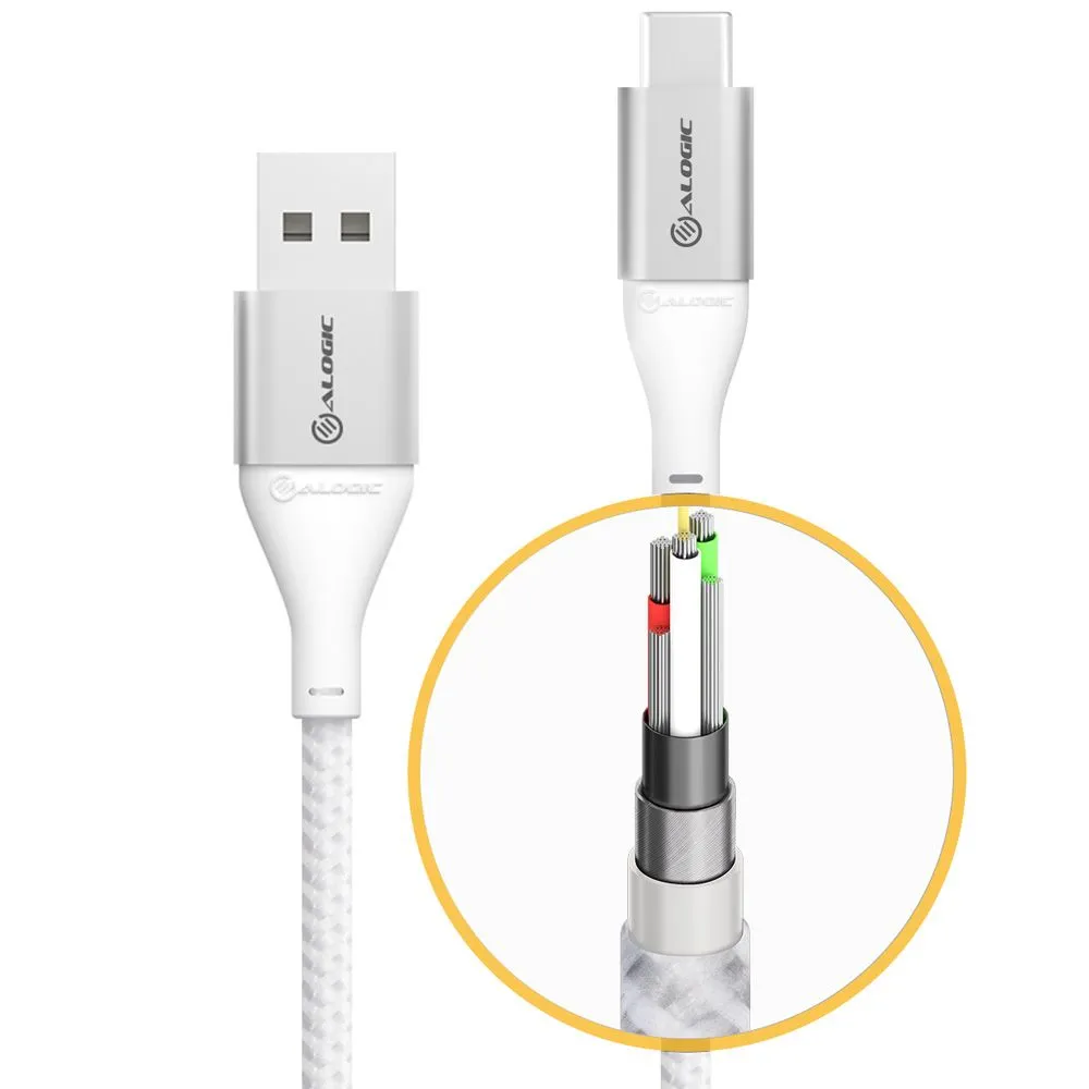 Alogic Ultra USB-A – USB-C - cable, 0.3 m, Silver