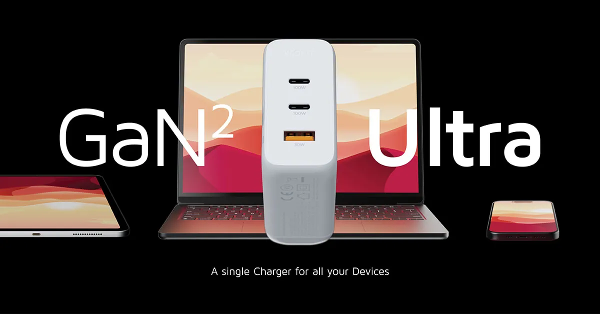 Xtorm 100W GaN2 Ultra Home Charger 2xUSB-C/USB-A - charger, White