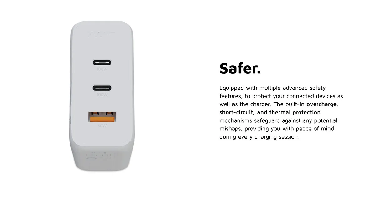 Xtorm 100W GaN2 Ultra Home Charger 2xUSB-C/USB-A - charger, White