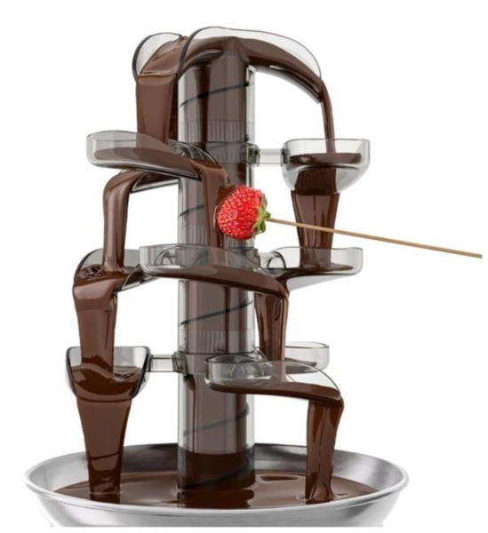 Princess 293000 Chocolate Fountain, 0.7 Litres, 4 Tiers, 46 Watts, Stainless Steel