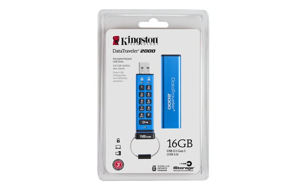 Kingston 16GB Datatraveler 2000 USB - memory stick, Blue