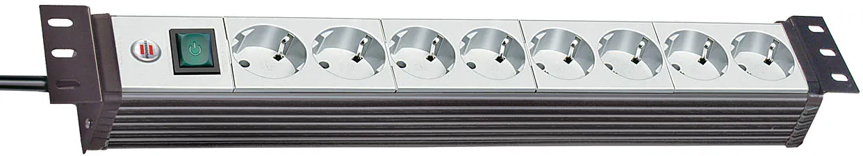 Brennenstuhl Premium Line 19" 1,5U, 8xCEE 7/4, lapsisuoja, hopea