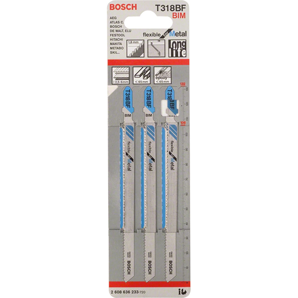 Bosch flexible for Metal T 318 BF Stiksavsklinge Stiksav
