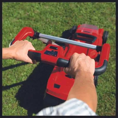 Einhell RASARRO 36/42 Brushless Cordless Push Lawn Mower, 36 Volt, 2 x 5.2 Ampere-hour, 420 millimeter, Black, Red