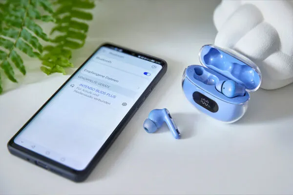 Intenso Buds Plus T315AE - tr&aring;dl&ouml;sa &ouml;ronsn&auml;ckor