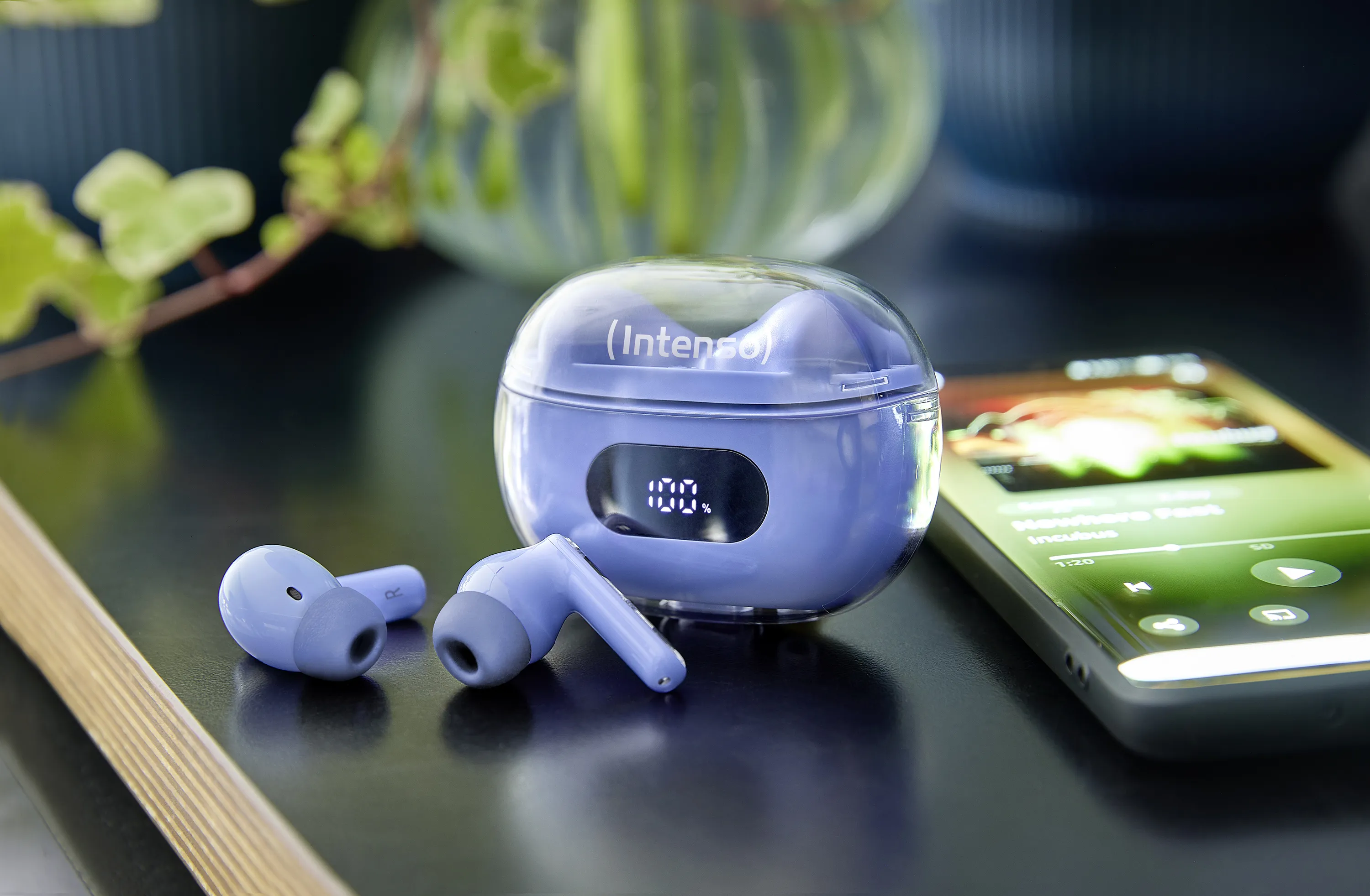 Intenso Buds Plus T315AE - tr&aring;dl&ouml;sa &ouml;ronsn&auml;ckor