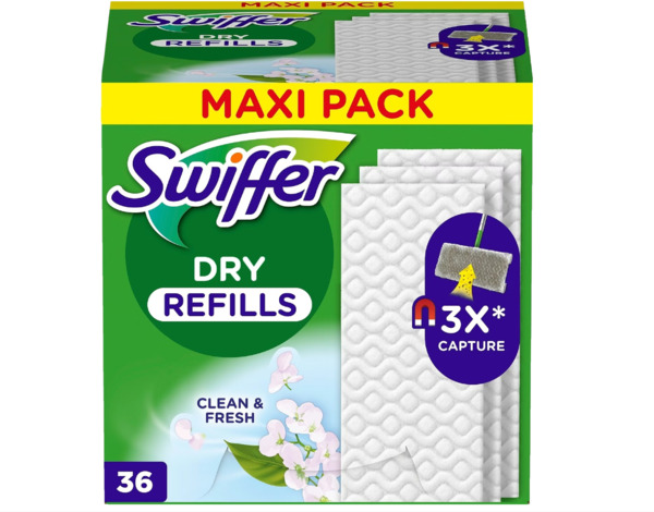 Swiffer Dry Refills Microfibre Dry Floor Cloths, Scented, 36 pieces