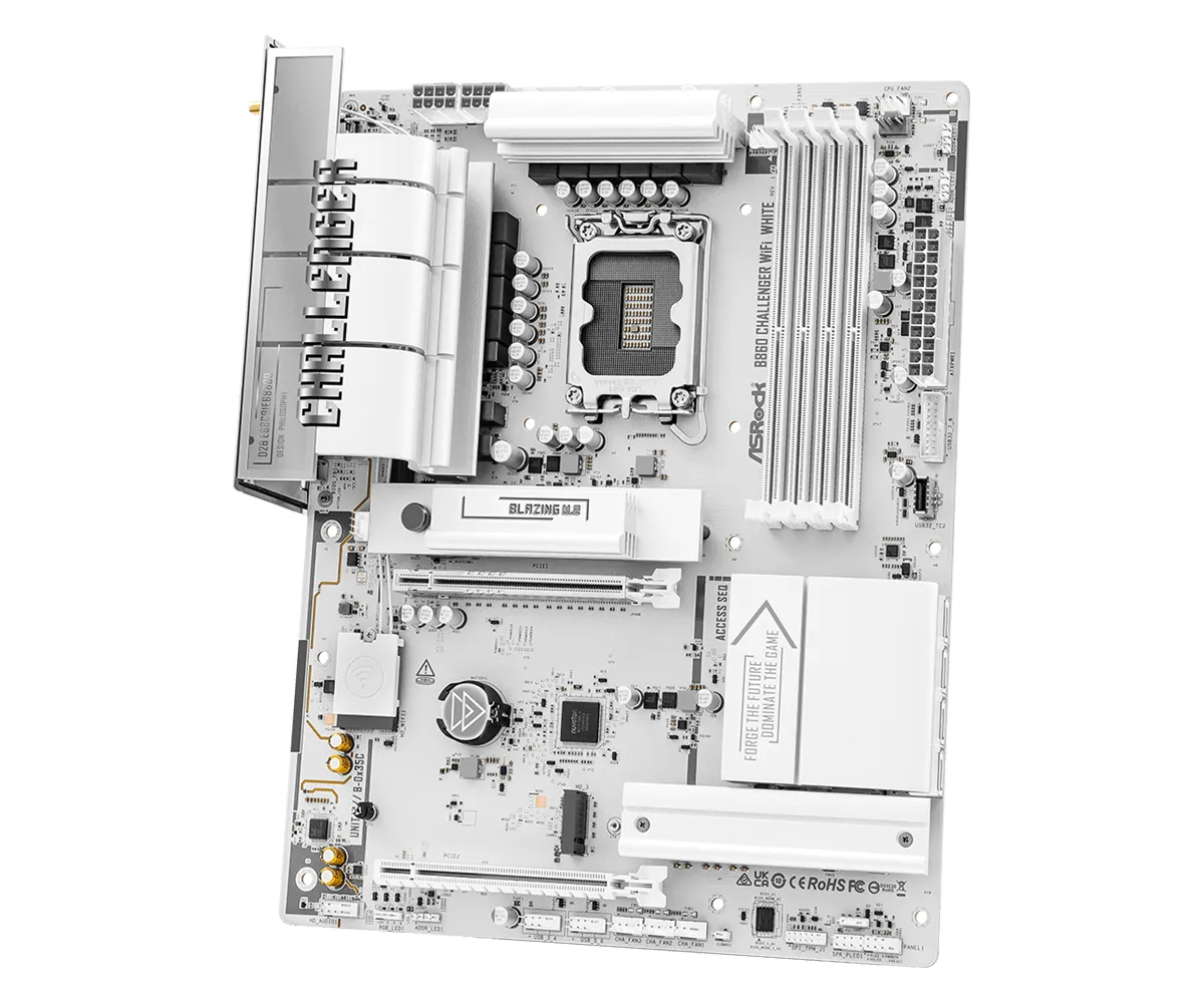 ASRock B860 Challenger WiFi 7 LGA1851 ATX Motherboard, White
