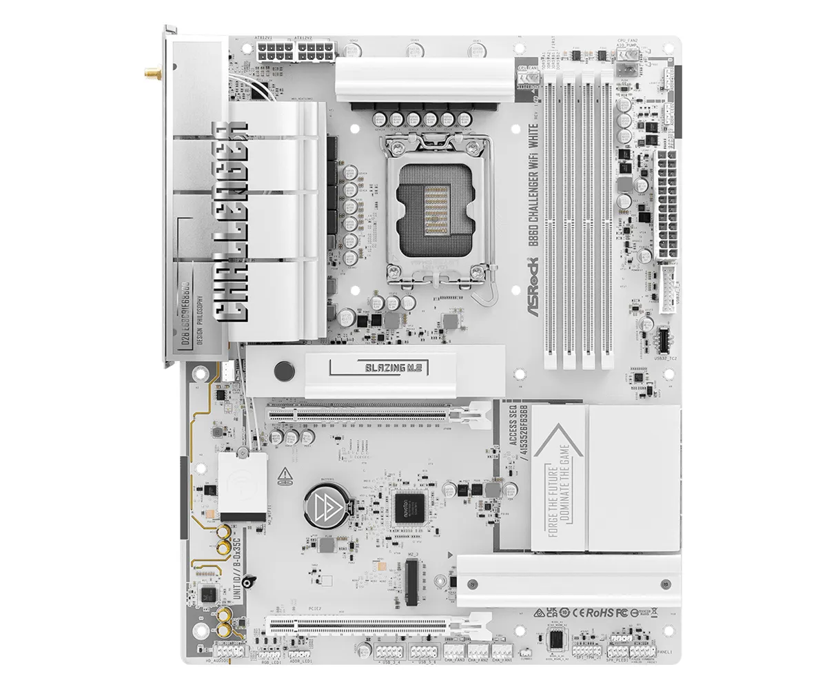 ASRock B860 Challenger WiFi 7 LGA1851 ATX Motherboard, White