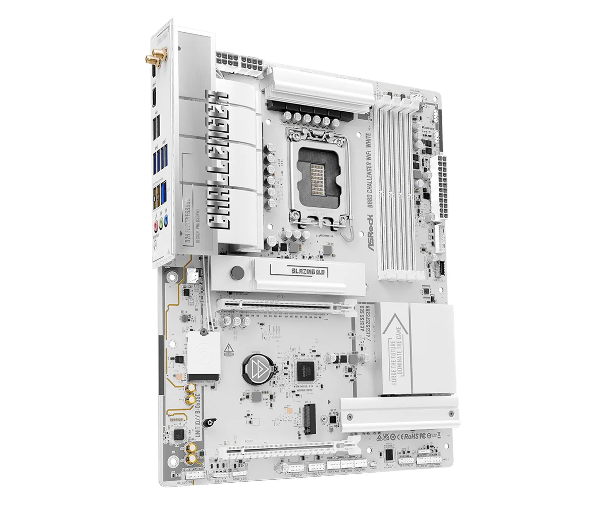 ASRock B860 Challenger WiFi 7 LGA1851 ATX Motherboard, White