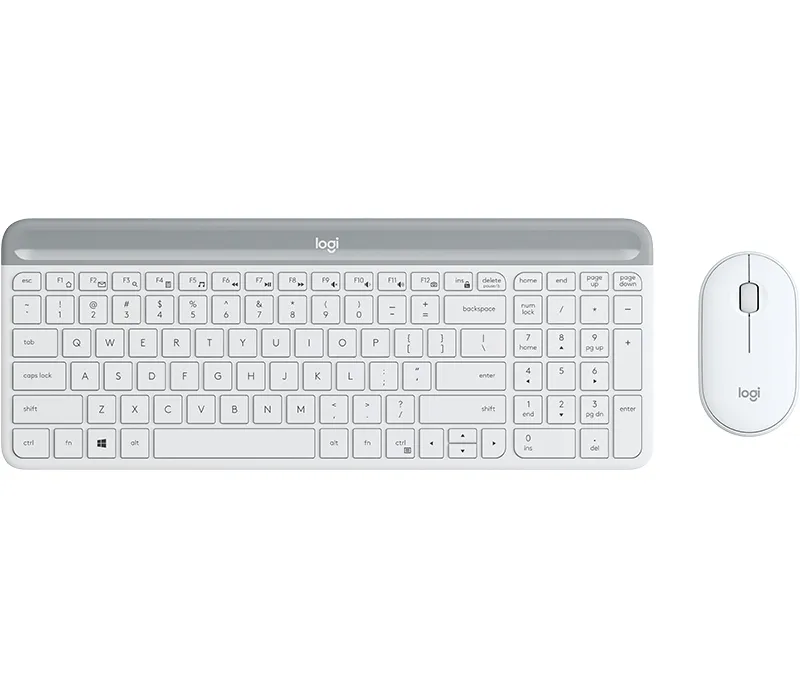 Logitech MK470 Slim -langaton näppäimistö ja hiiri, valkoinen