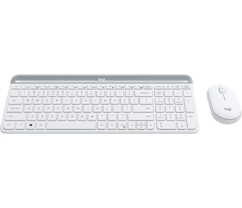Logitech MK470 Slim -langaton näppäimistö ja hiiri, valkoinen