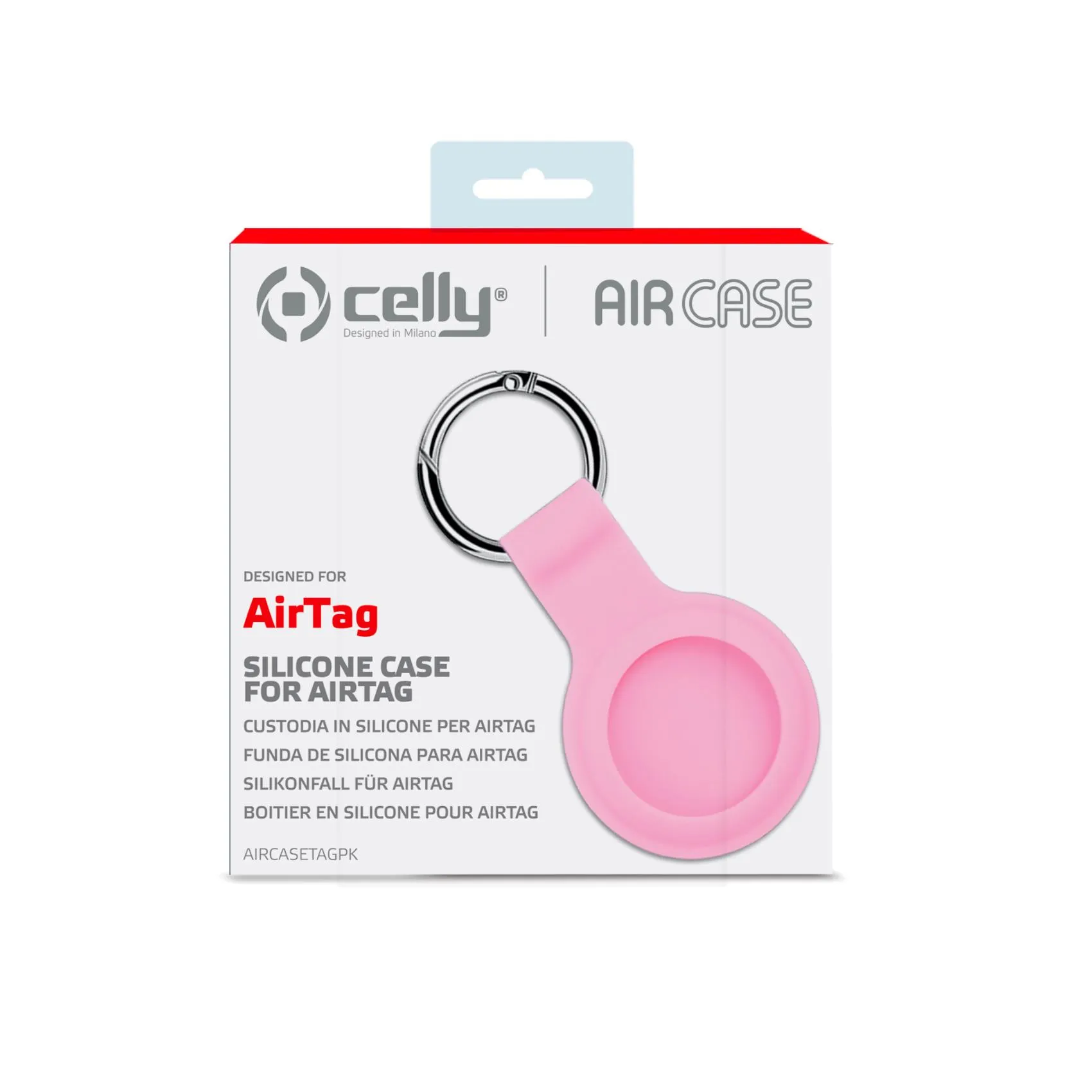 Celly AirCase, AirTag - keychain, Pink