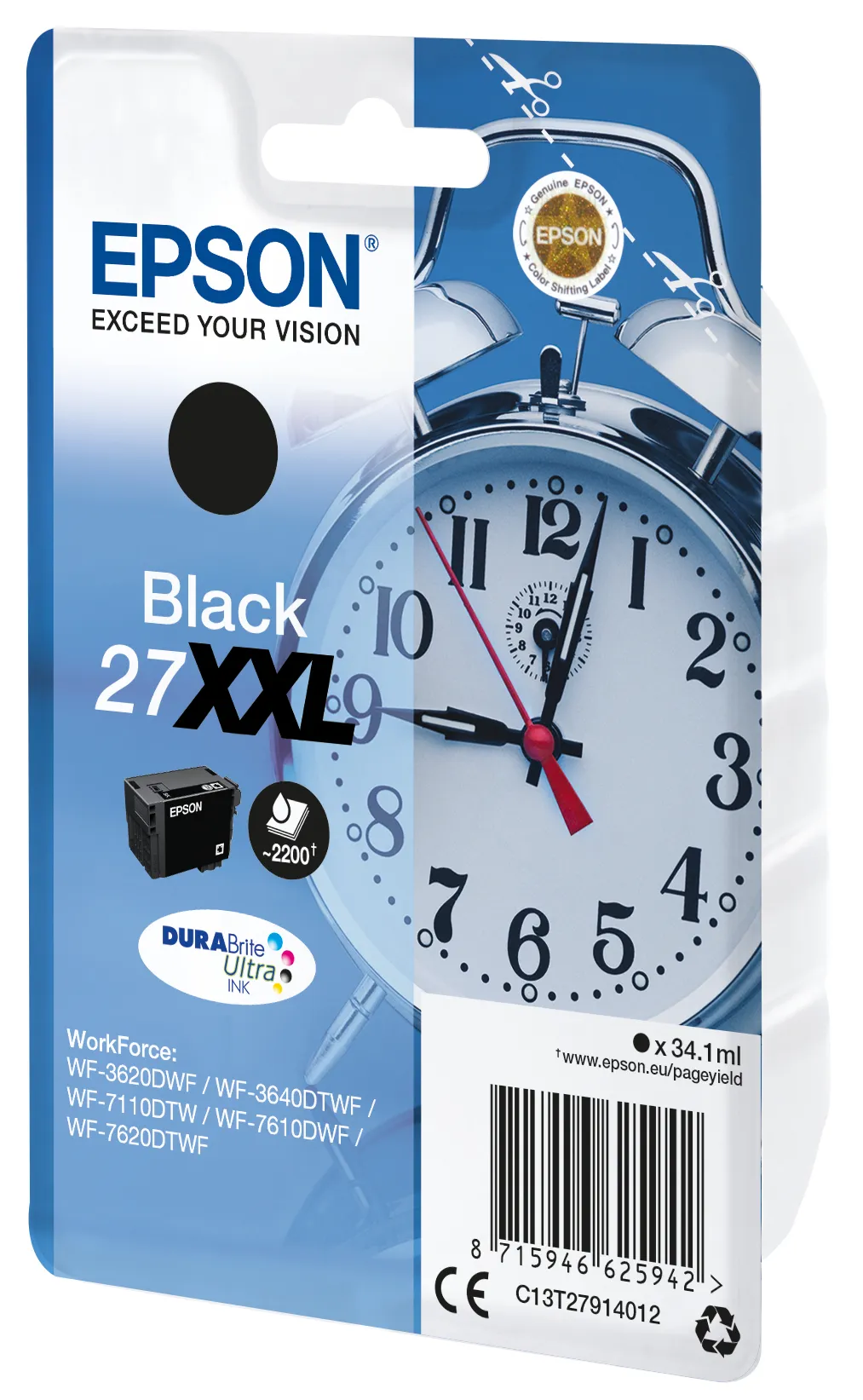 Epson 27 XXL bl&auml;ckpatron, 34.1 ml, svart
