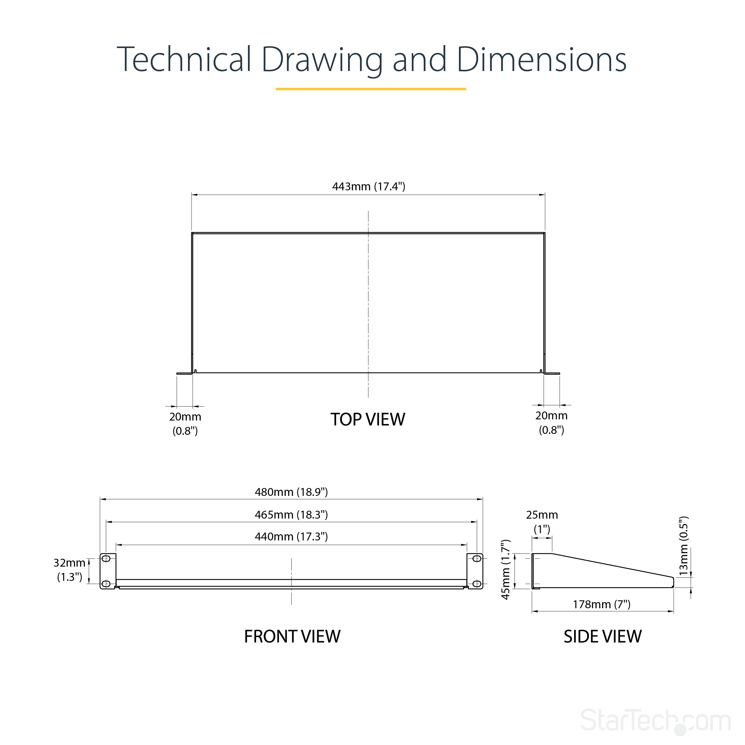 1U FIXED RACK MOUNT SHELF