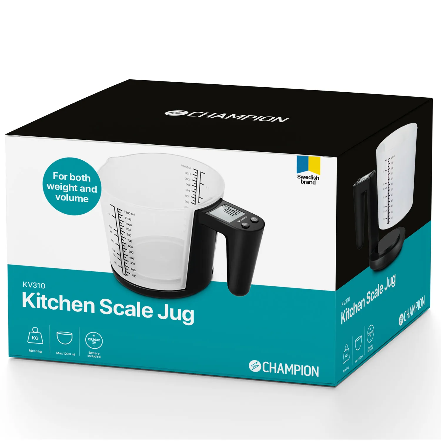 Champion 3kg- kitchen scale with measuring cup