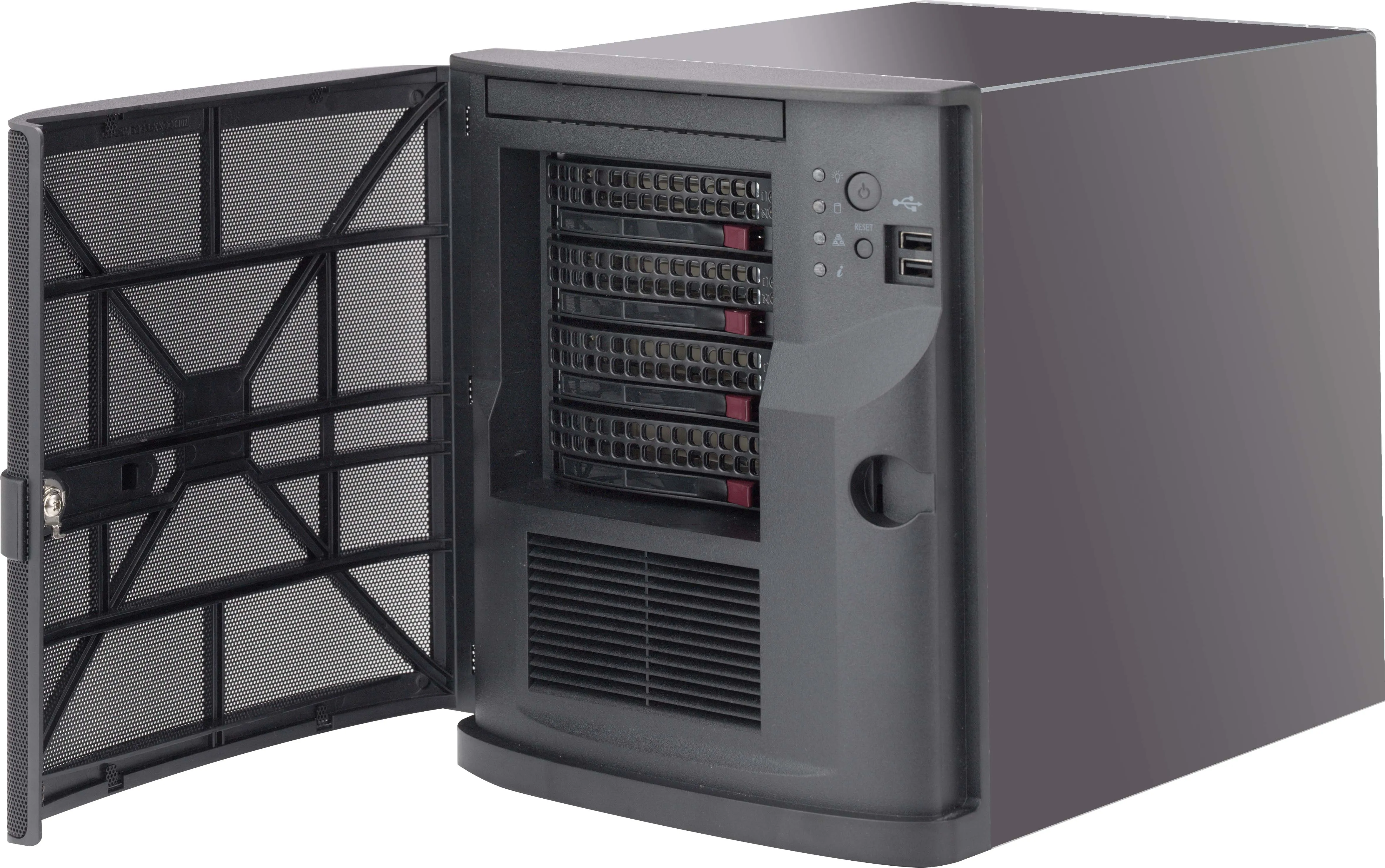 Supermicro CSE-721TQ-350B Mini-Tower Case, Black