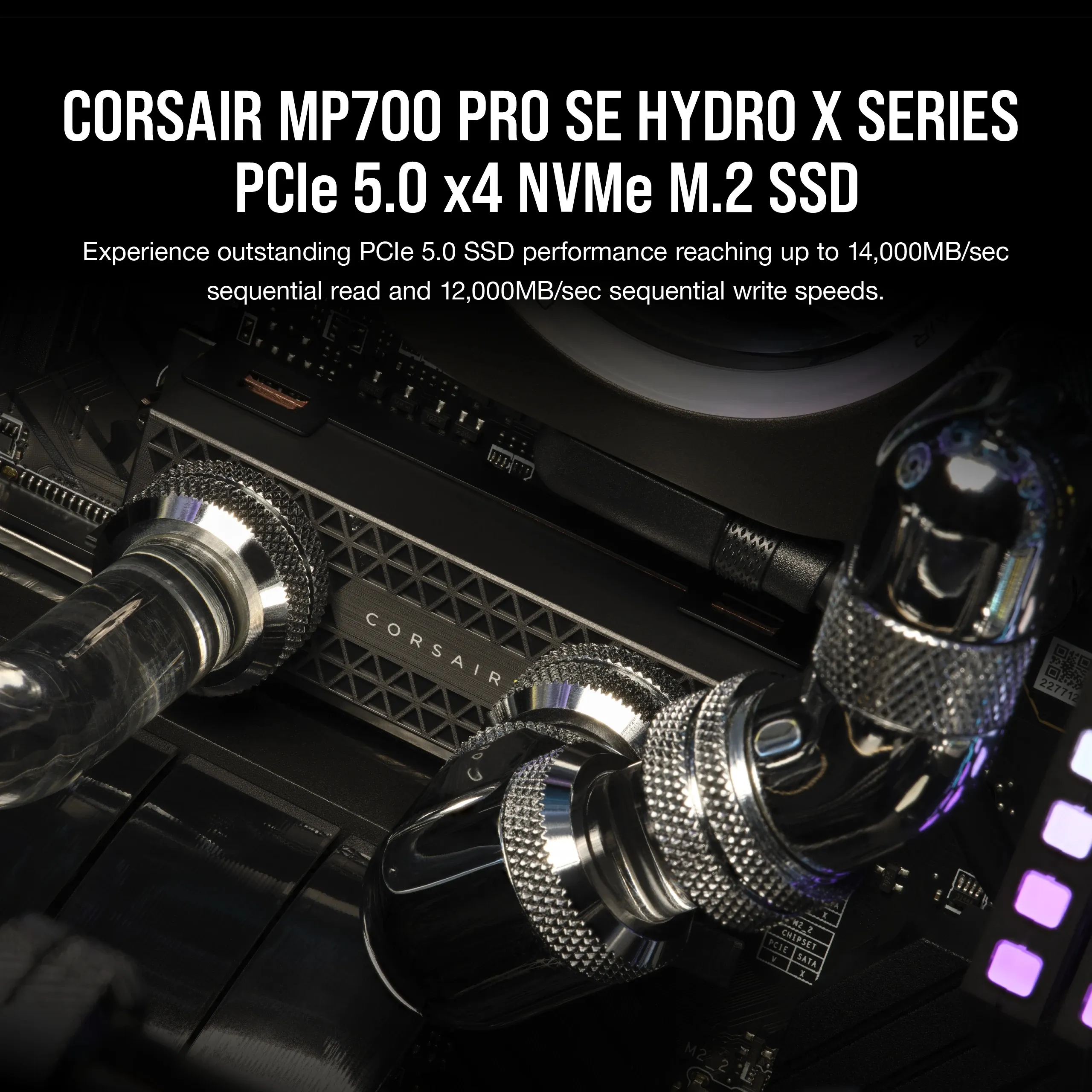 Corsair MP700 PRO SE Hydro X 2 TB, PCI Express 5.0, M.2 -SSD-levy Corsair MP700 PRO SE Hydro X 2 TB, PCI Express 5.0, M.2 -SSD-levy