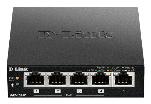 D-Link 5-Port Desktop Gigabit PoE+ Switch